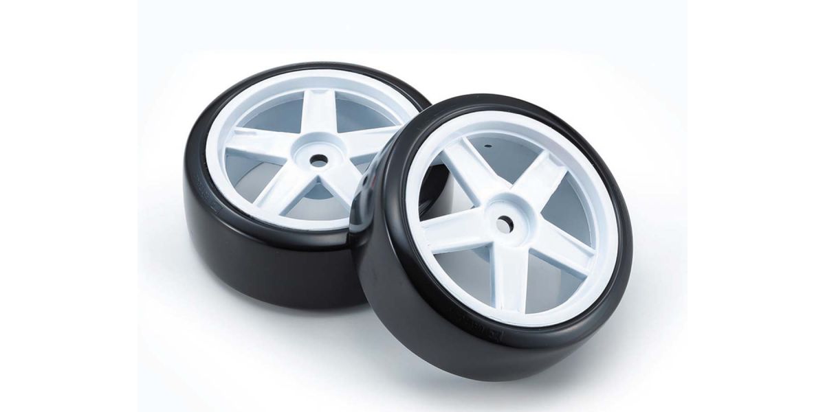 Pre-Glued Drift Tyres FZ02 5-Spoke White 1:10 Fazer 2.0 (2)   K.FATH704WD 